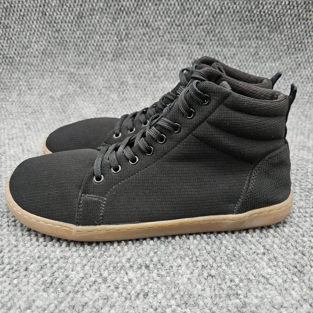 Feelgrounds Men's 12 Black High Top Barefoot Minimalist Zero Drop Sneakers Boots